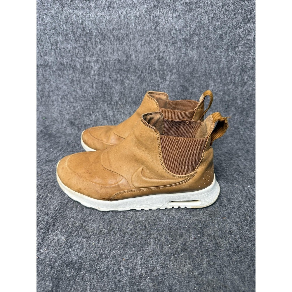 Nike Air Max Thea Mid Boots Womens Size 8.5 Brown Leather Ankle Chelsea Booties